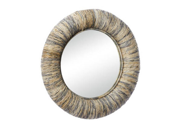 Boho Round Teak Wall Mirror