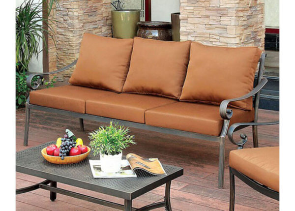 Brown Aluminum Patio Sofa