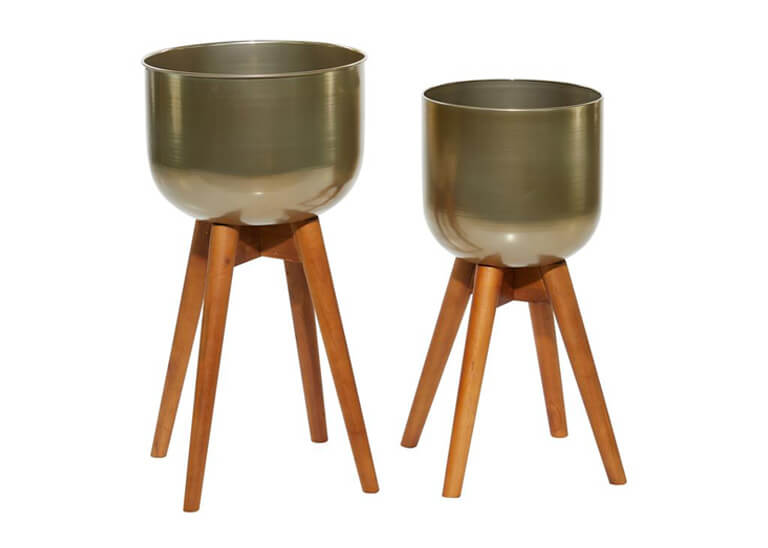 Contemporary Gold 2 PC Planter set