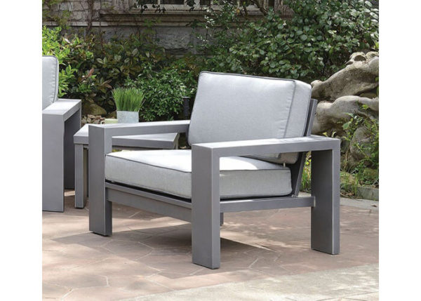 Contemporary Gray Patio Armchair Set