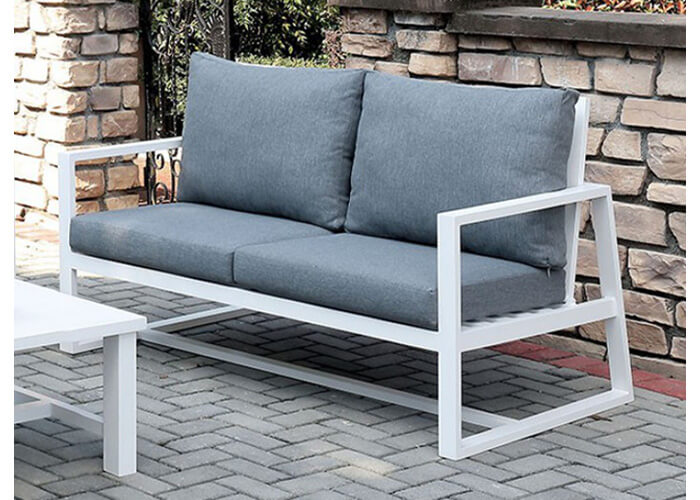 Contemporary Gray Patio Loveseat