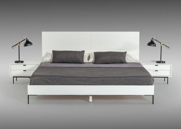 Contemporary White Matte Bed Frame