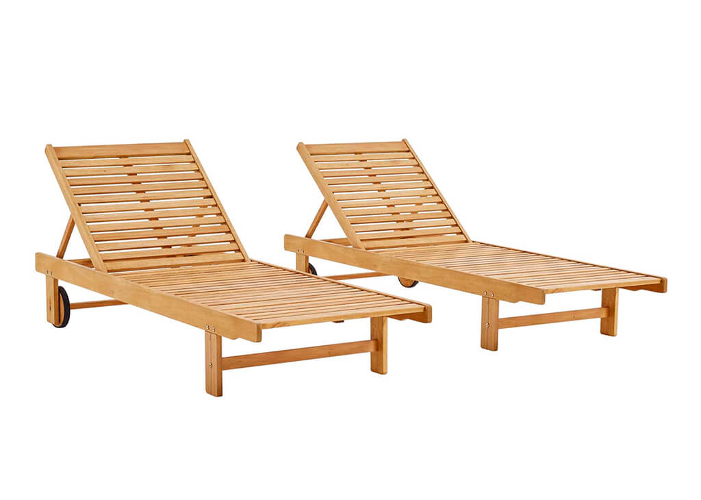 Eucalyptus Wood Chaise Set