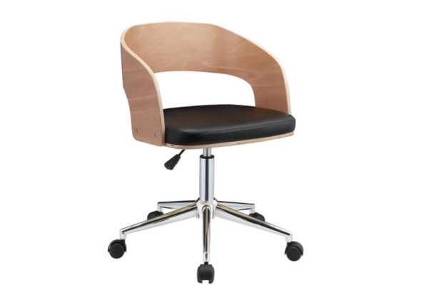 Faux Leather and Wood Office Chair