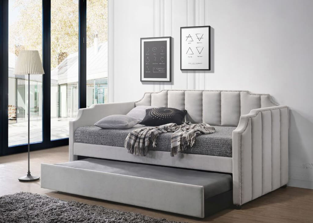 Gray Channel Tufted Daybed