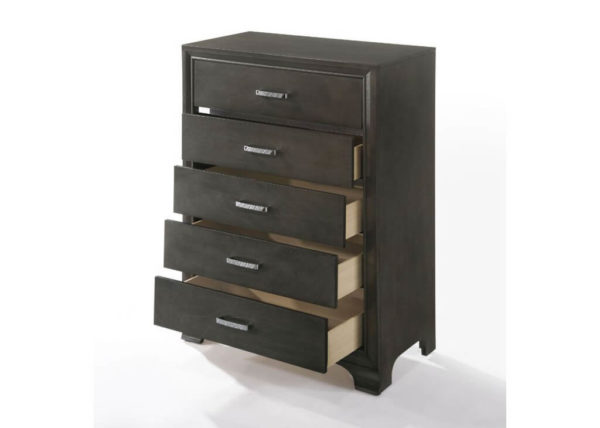 Transitional Gray & Chrome Chest of Drawers