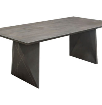Gray Mango Wood & Silver Inlay Dining Table