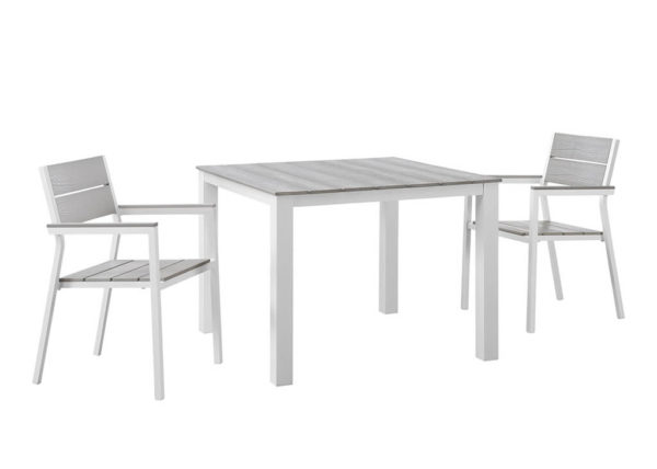 Outdoor 3 PC Dining Set in White