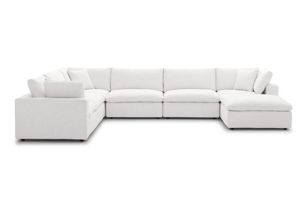 Overstuffed 7 PC Modular Sectional in Beige