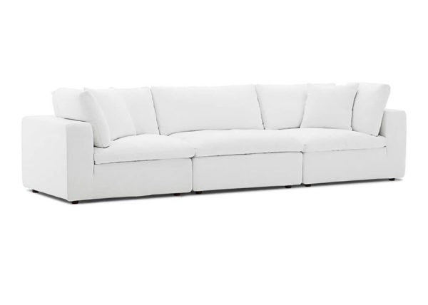 Overstuffed Modular Sofa in White