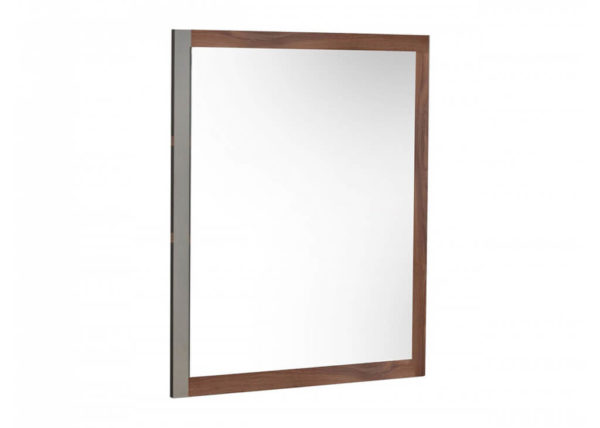 Faux Concrete & Walnut Dresser Mirror