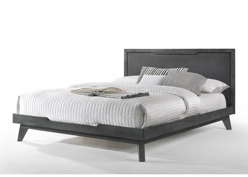 Gray Mid Century Bed Frame Caravana Furniture