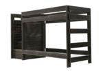 Rustic Pine Wood Twin Bunk Bed in Black