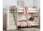 Rustic Pine Wood Twin Bunk Bed in White