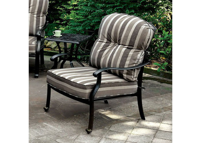 Vintage-Inspired Striped Patio Chair Set