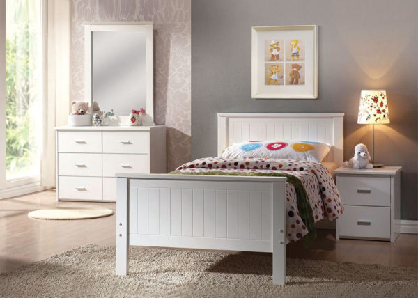 White Twin Youth Bed Frame