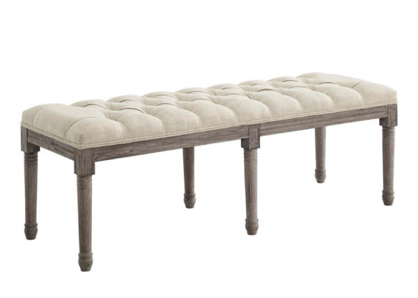 French Vintage-Inspired Bench in Beige