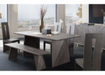 Gray Mango Wood & Silver Inlay 6-PC dining set