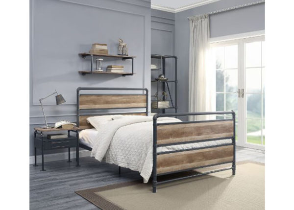 Industrial-Style Full Youth Bed Frame