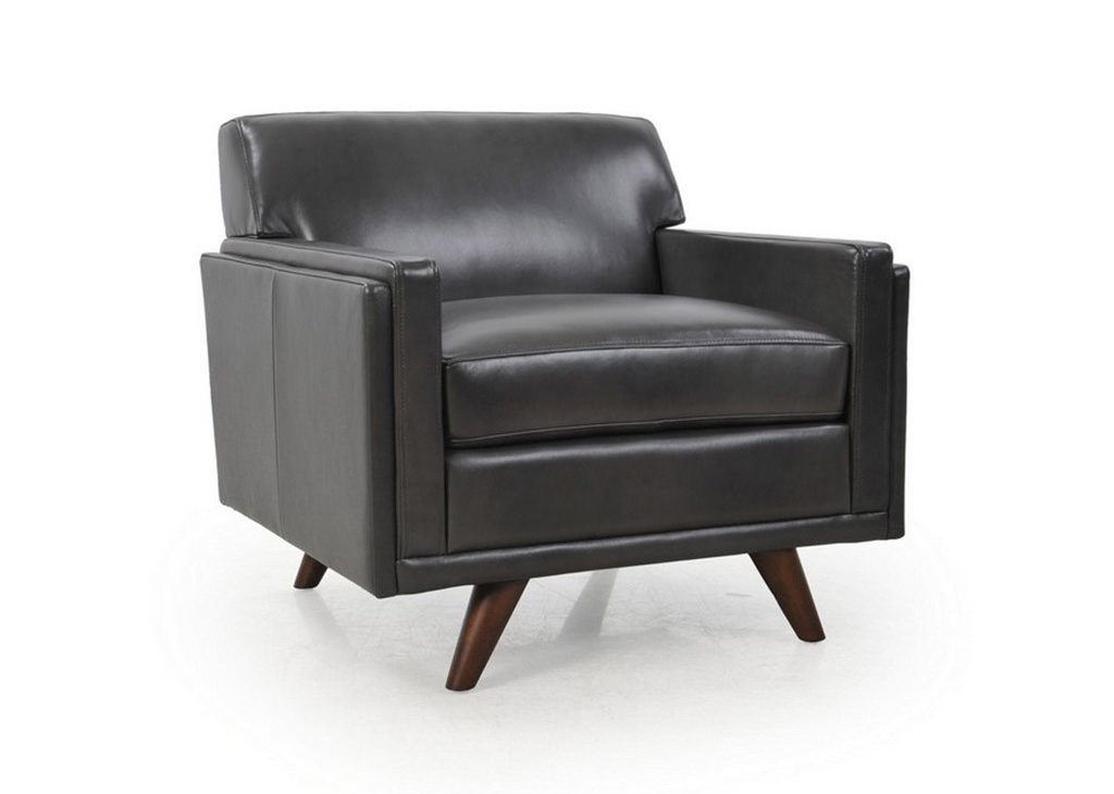Charcoal Top-Grain Leather Chair
