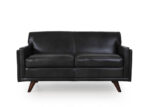 Charcoal Top-Grain Leather Loveseat