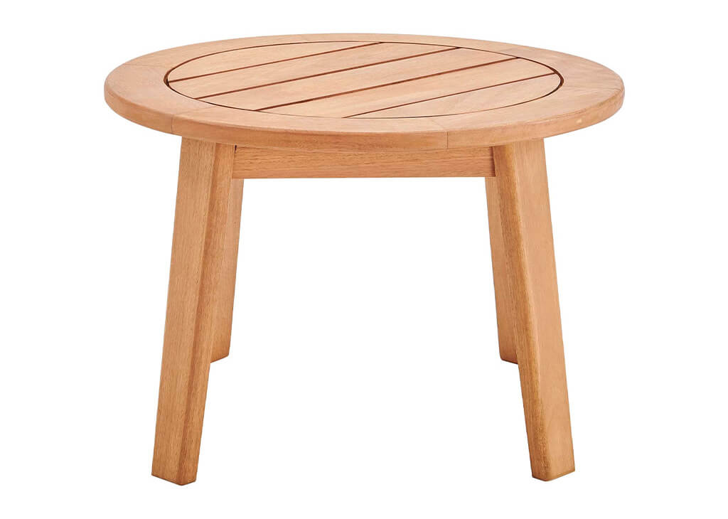 Natural Wood Outdoor End Table