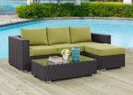 Outdoor Faux Rattan 3 PC Set in Green