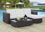 Outdoor Faux Rattan 3 PC Set in White