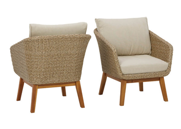 Resin Wicker & Acacia All-Weather Outdoor Chair Set