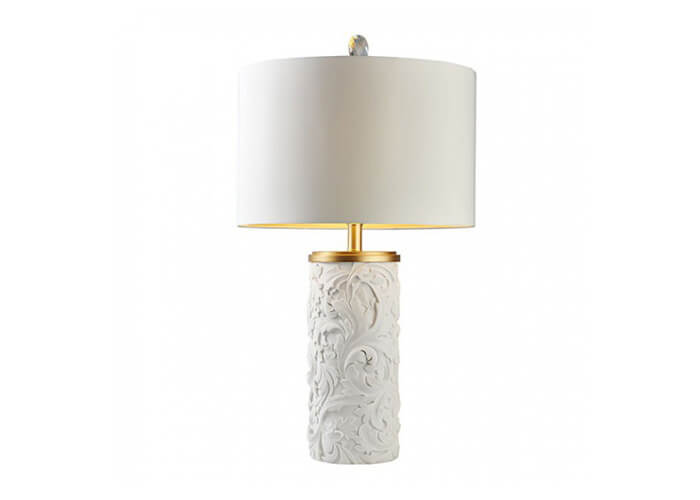 White & Gold Ceramic Table Lamp