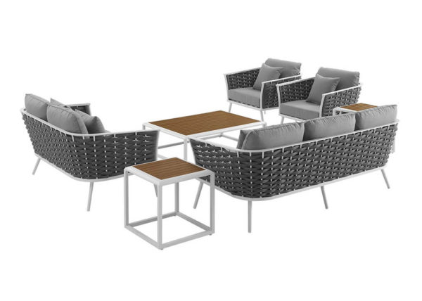 Woven Outdoor Patio 7 PC Set in Gray