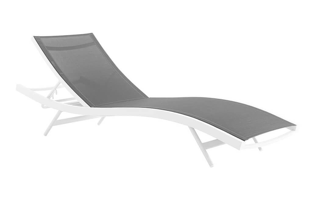 Contemporary Outdoor Mesh Chaise in Gray