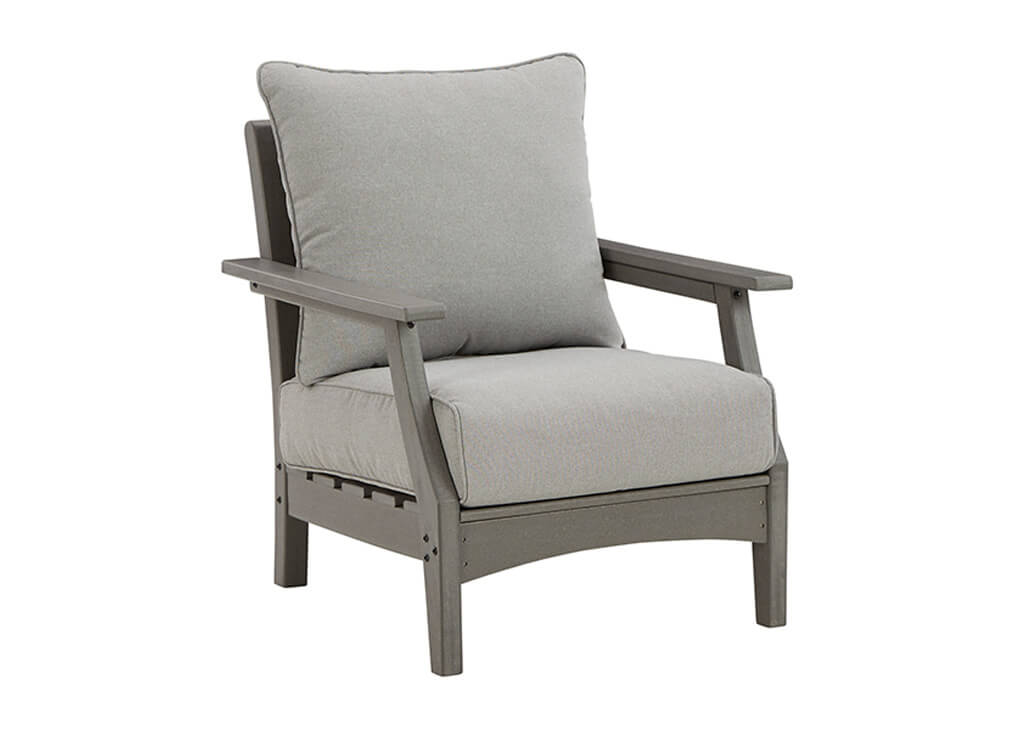 Gray Slatted-Style Outdoor Chair