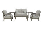 Gray Slatted-Style 4 PC Outdoor Set