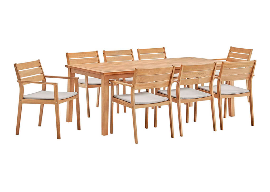 Natural Taupe Outdoor 9 PC Dining Set