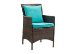 Outdoor Wicker Rattan 5 PC Dining Set in Turquoise