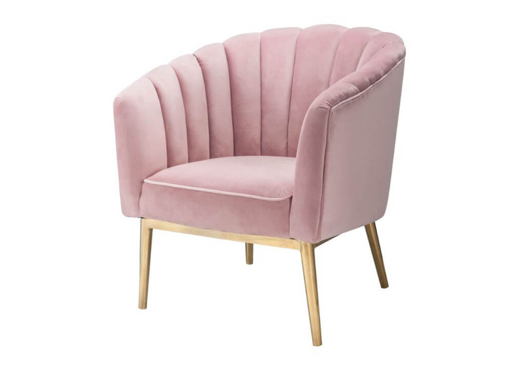 Pink Channel Tufted Accent Chair