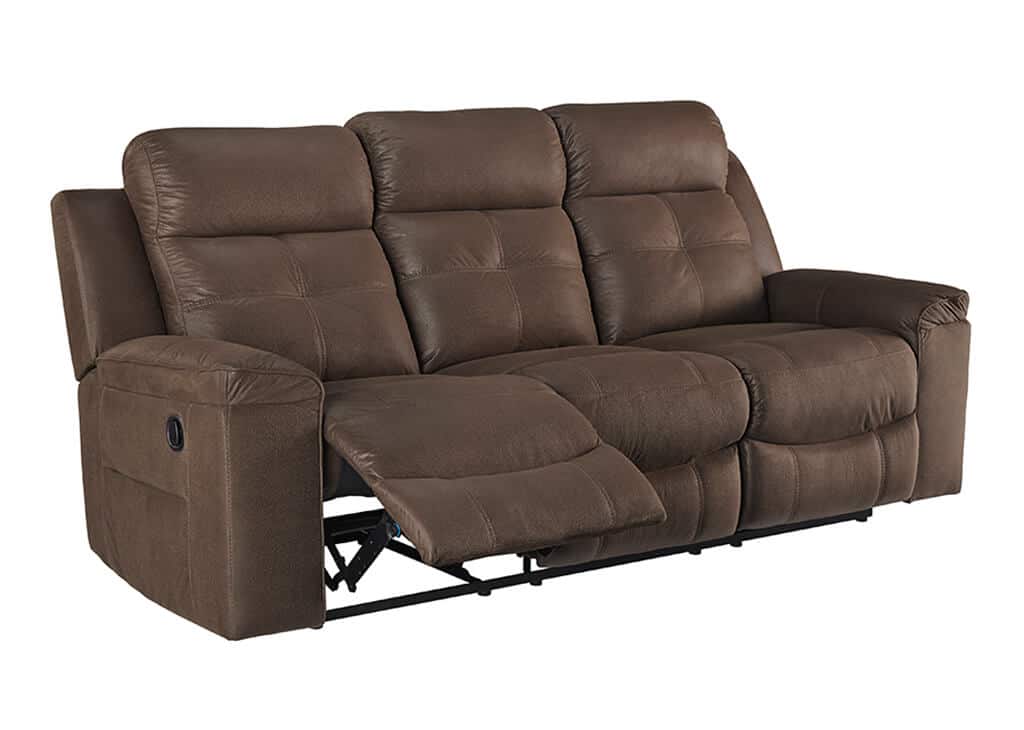 Brown Faux Suede Recliner Sofa - Caravana Furniture