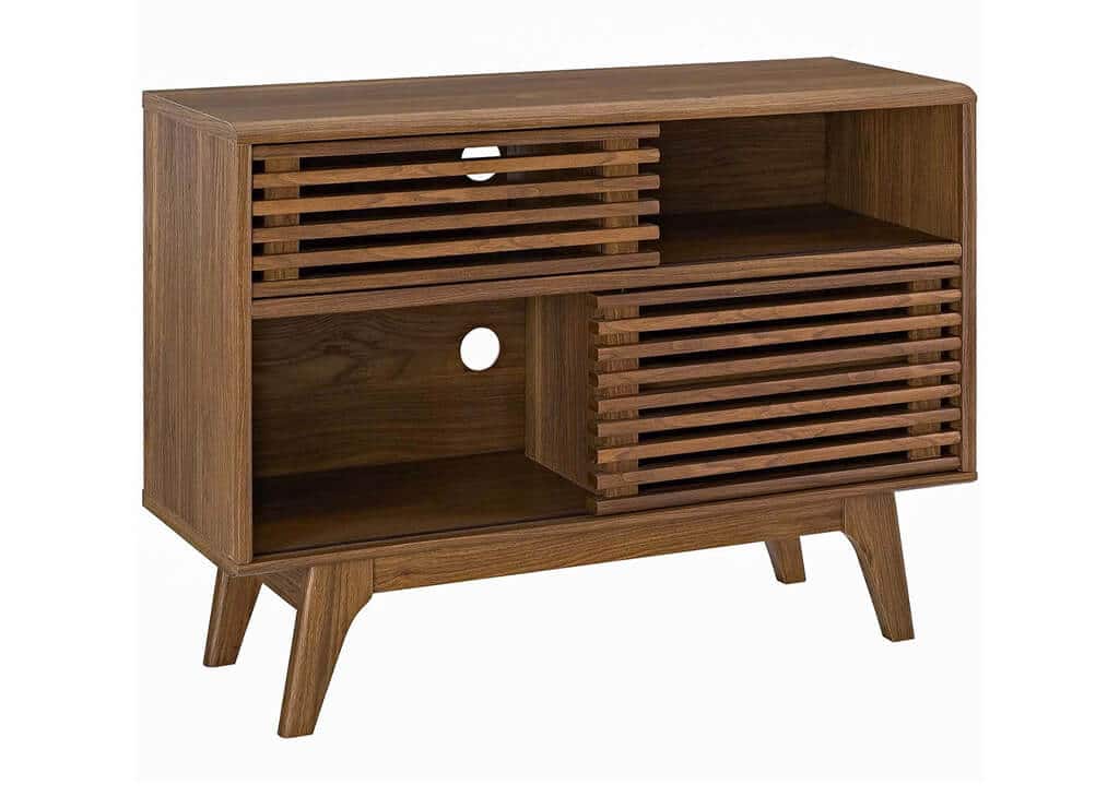 Sleek Mid-Century Walnut Accent Cabinet