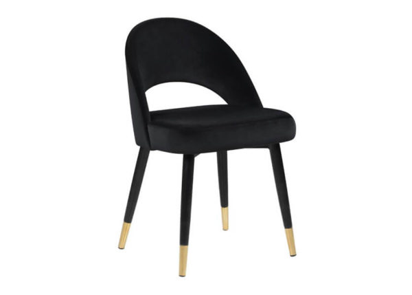 Velvet chair top black