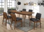 Black & Walnut Mid-Century-Inspired 7 PC Dining Set