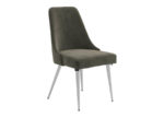 Curved Gray Velvet Dining Chair Set