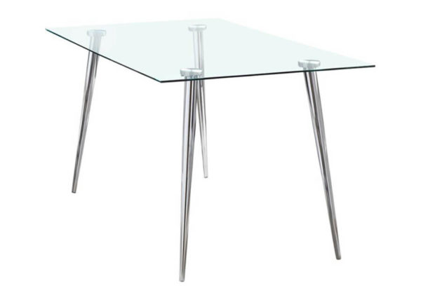 Glam Chrome & Glass Dining Table