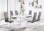 Marble & Gray Leatherette 7 PC Dining Set