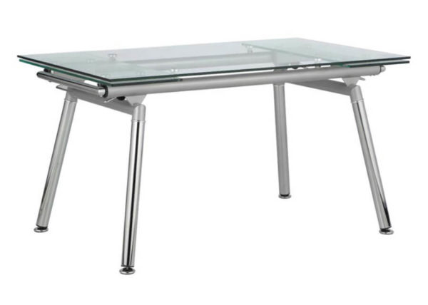 Rectangular Chrome & Silver Dining Table