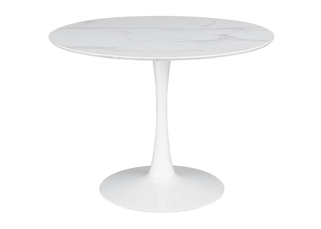 Round Faux Marble Dining Table