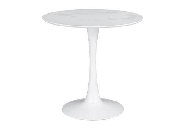 Round Faux Marble Pedestal Dining Table