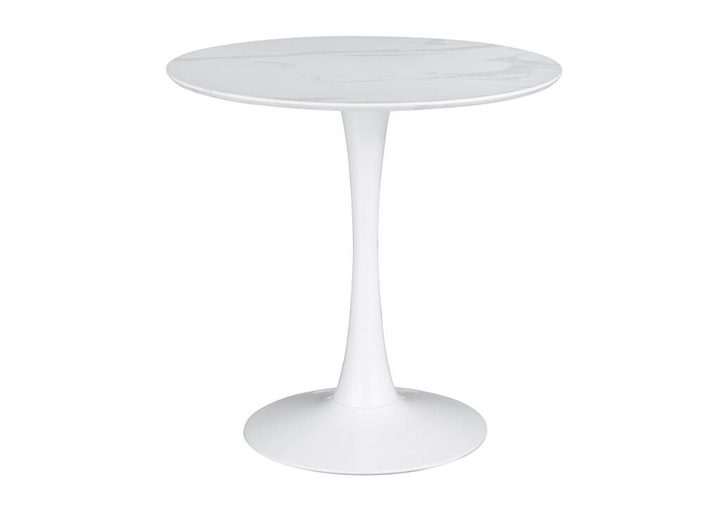 Round Faux Marble Pedestal Dining Table