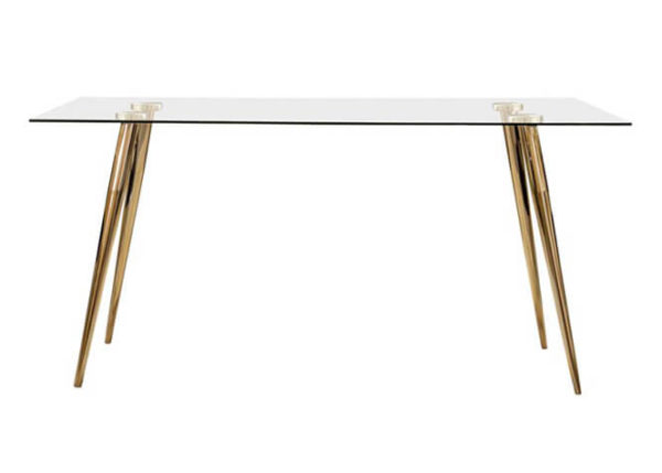 Glam Gold & Glass Dining Table