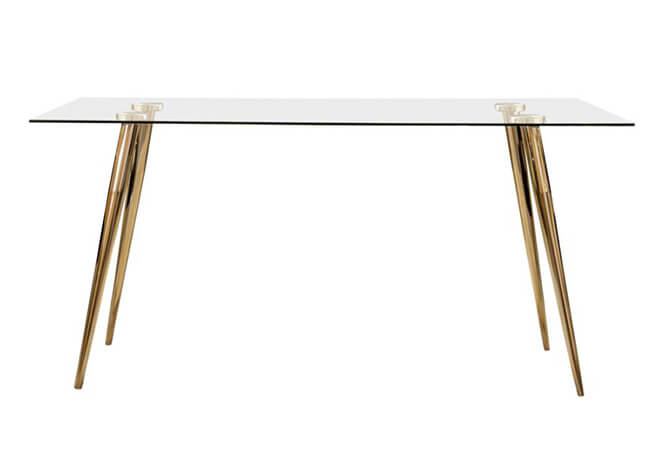 Glam Gold & Glass Dining Table